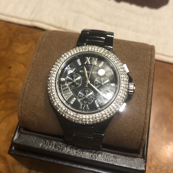 Michael Kors Black Ceramic And Diamond Watch Michael Kors Ladies Black Ceramic Watch - MK-5190 | eBay main image 2